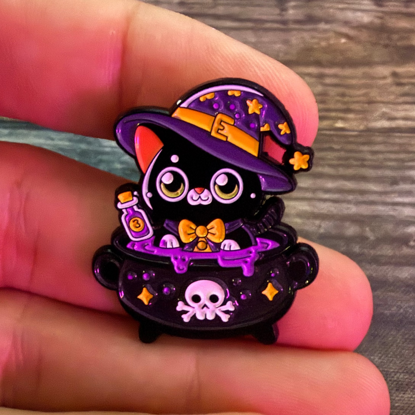 Cute Black Witch Cat Pinback Button | Pinback Button | Cats, Halloween | Goth/Gothic