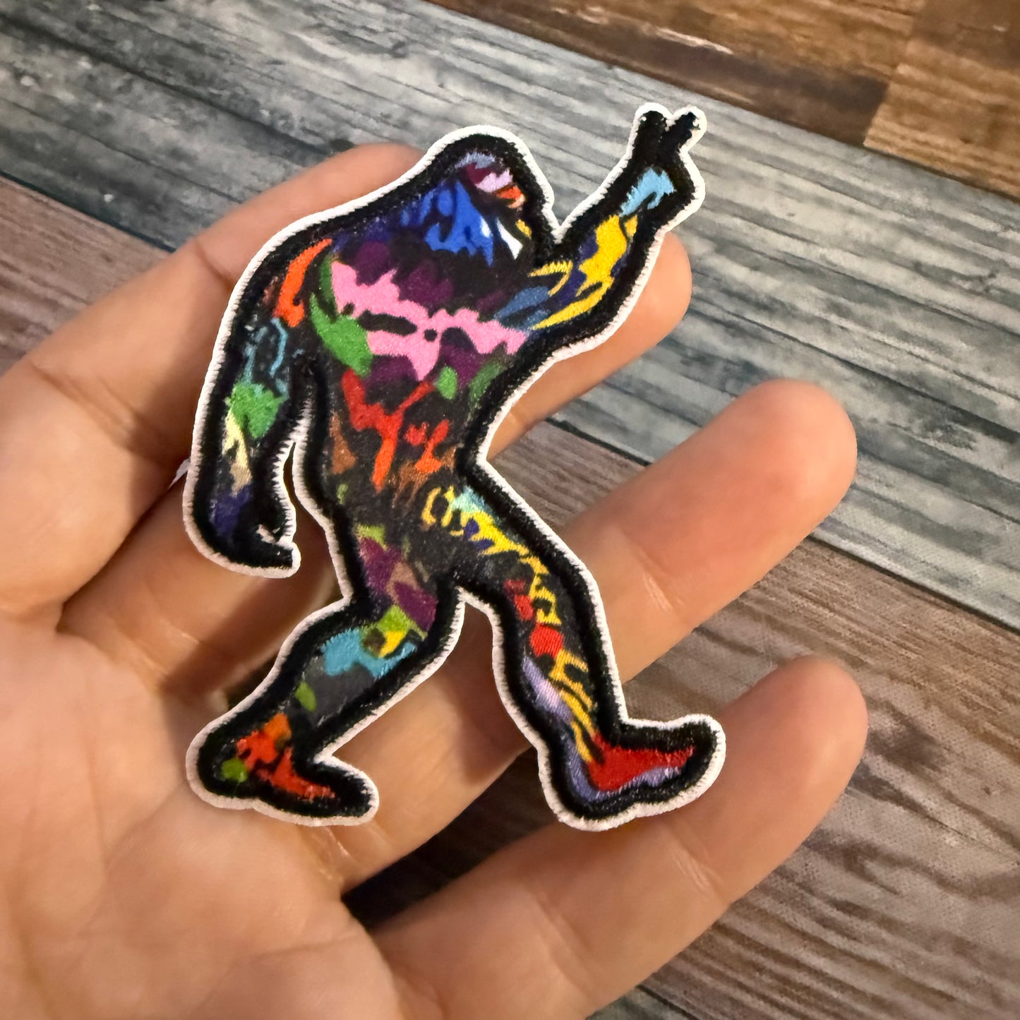 Psychedelic Peace Bigfoot Embroidered Patch | Patch | Cryptids, Funny | Psychedelic, Retro & Vintage