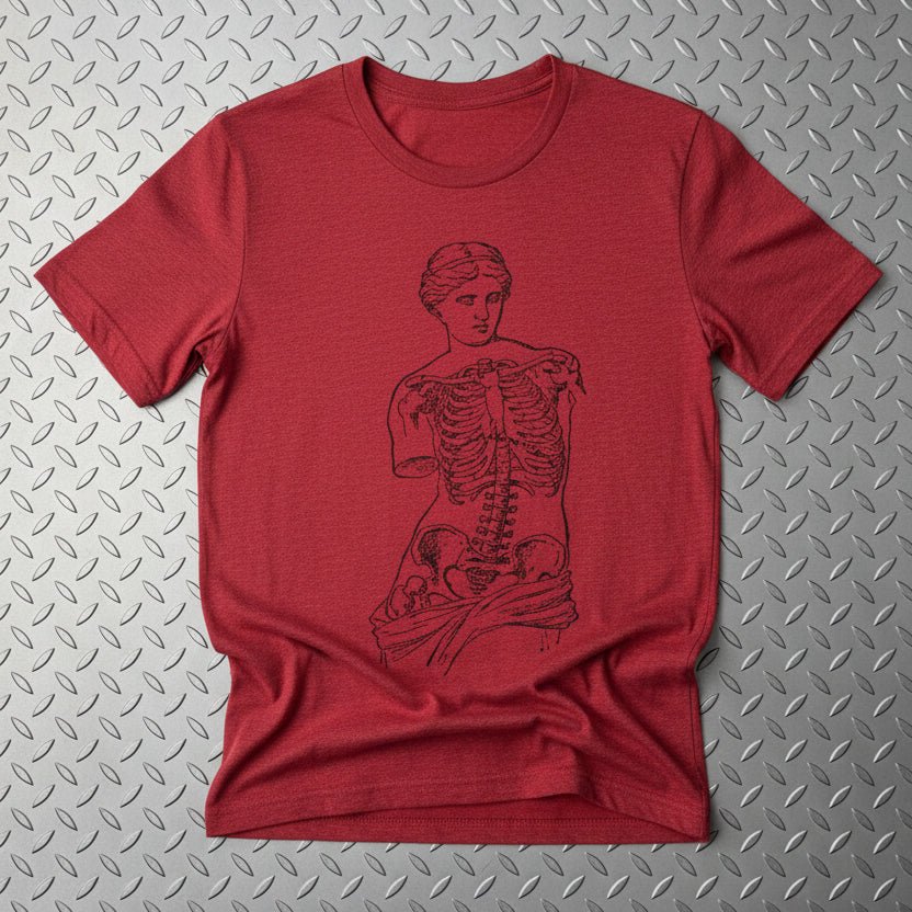 T-Shirt - Anatomical Venus Shirt | Art & Artists, Skulls & Skeletons | Light Fitted - Unisex Bella+Canvas 3001 | Goth/Gothic from SHIRT MONSTERS