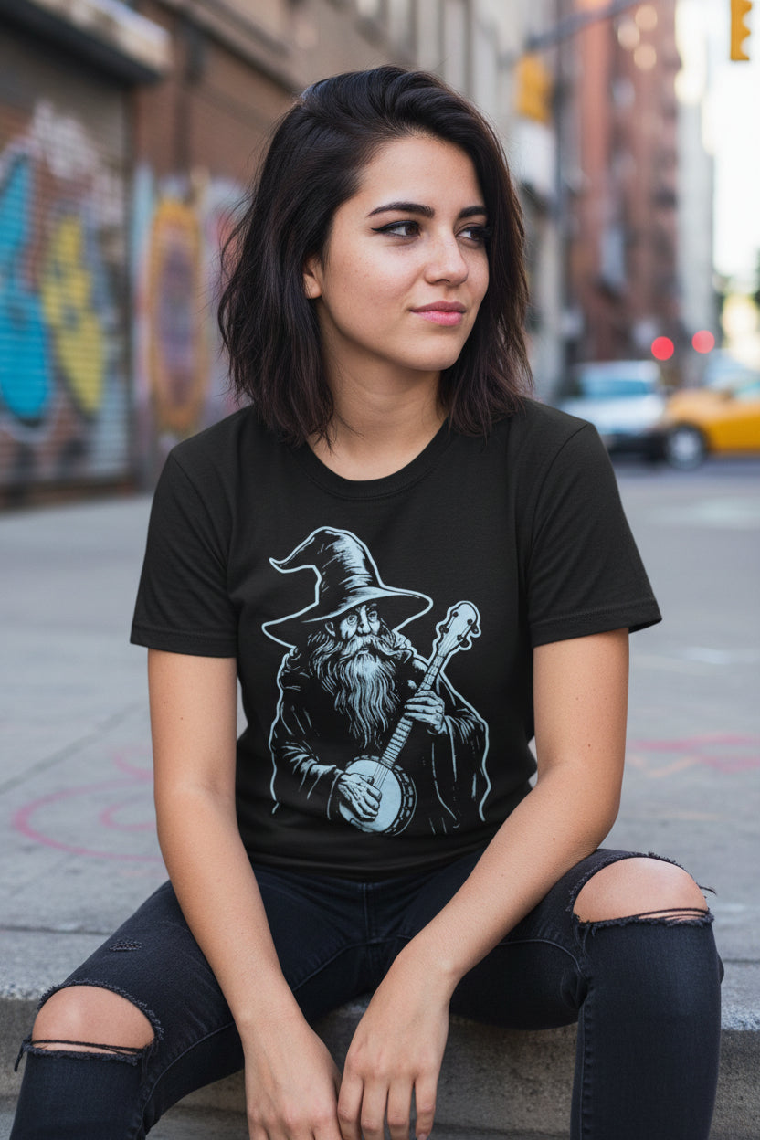 T-Shirt - banjo wizard ladies tee from Crypto Zoo Tees