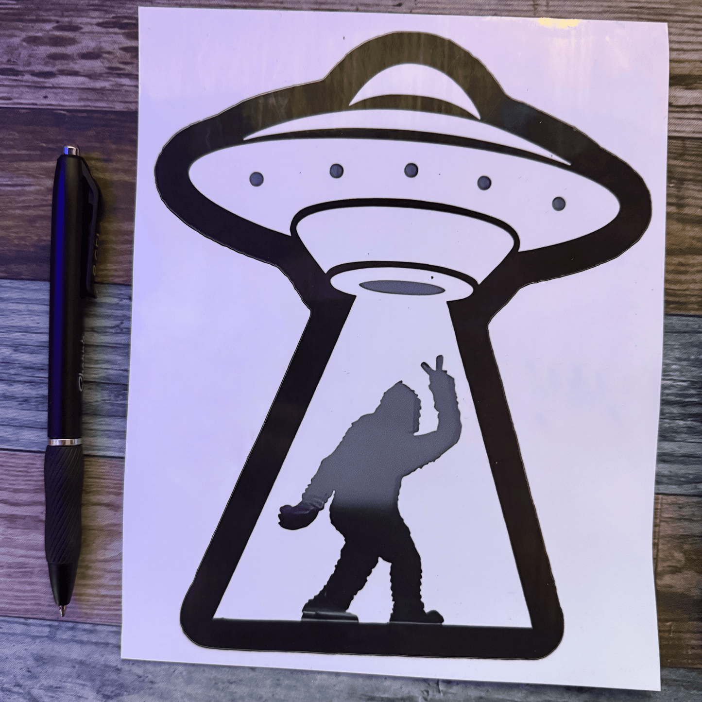 Sticker - Bigfoot UFO Sticker | Sticker/Vinyl Decal | Bigfoot, Alien & UFO from Crypto Zoo Tees