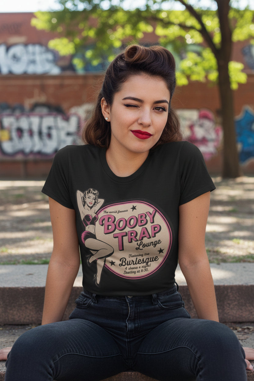 T-Shirt - Booby Trap | Retro & Vintage, Burlesque | Crewneck Sweatshirt from Crypto Zoo Tees