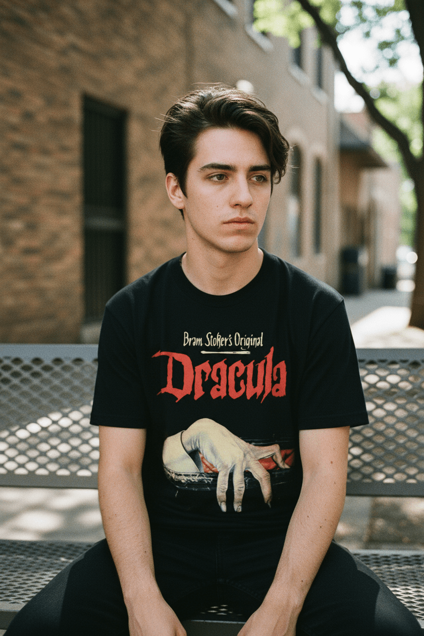 T-Shirt - Bram Stokers Dracula Vintage Shirt | Unisex Heavy Cotton - Gildan 5000 | Books, Horror | Retro & Vintage from Crypto Zoo Tees