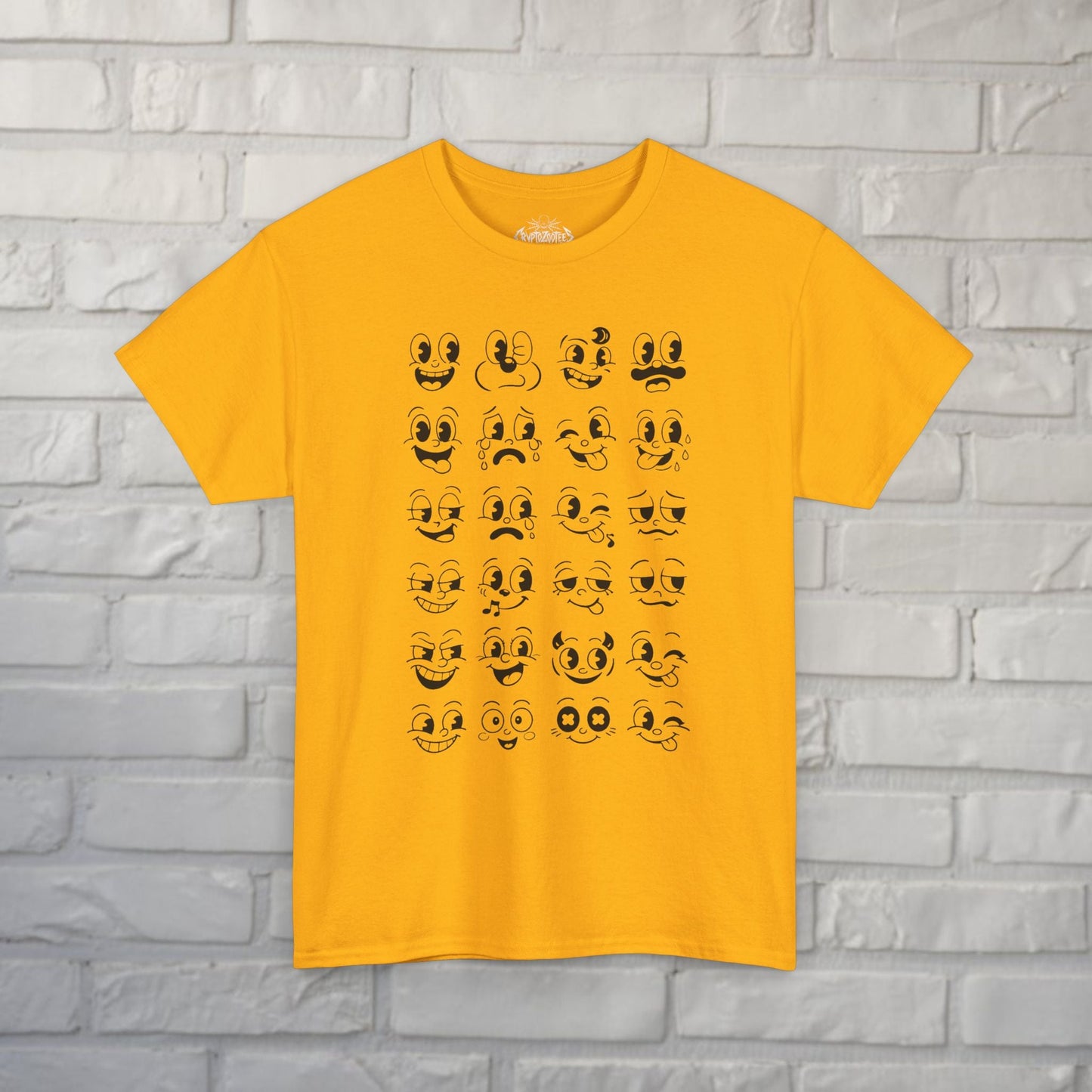 T-Shirt - Cartoon Faces Shirt | Unisex Heavy Cotton | Funny, Retro & Vintage from SHIRT MONSTERS (Formally Crypto Zoo Tees)