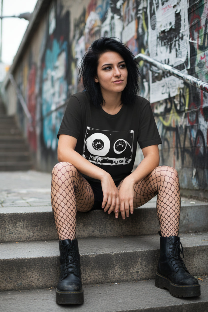 T-Shirt - Cassette Tape Retro Music Tee | Unisex T-shirt | Music, Retro | Vintage, 80s Aesthetic from Crypto Zoo Tees