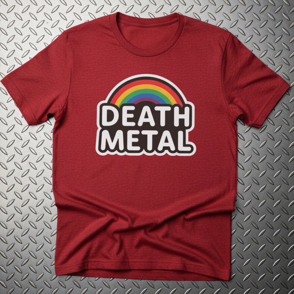 T-Shirt - Death Metal Rainbow Shirt | Music, Funny | Light Fitted - Unisex Bella+Canvas 3001 | Metal from SHIRT MONSTERS