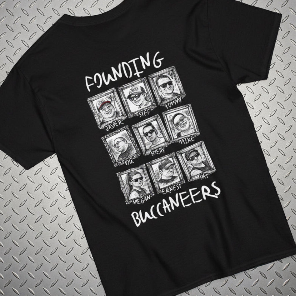 T-Shirt - Founding Buccaneers Putt Pirates Tee - Unisex Heavy Cotton from Crypto Zoo Tees