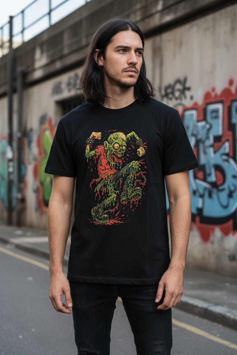T-Shirt - Grindcore Zombie Gore | Unisex T-shirt (Bella+Canvas 3001) | Horror, Skulls & Skeletons | Punk, Metal from Crypto Zoo Tees