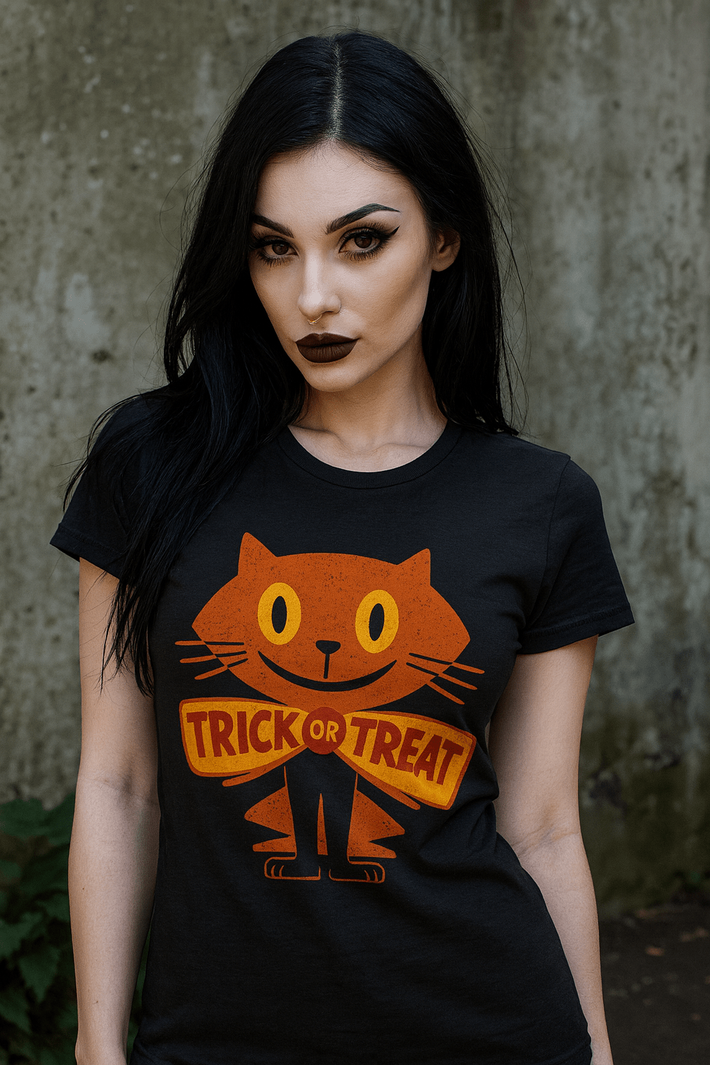 - Halloween Cat Shirt ā Trick or Treat Cat Vintage Tee | Kids Tee from Crypto Zoo Tees