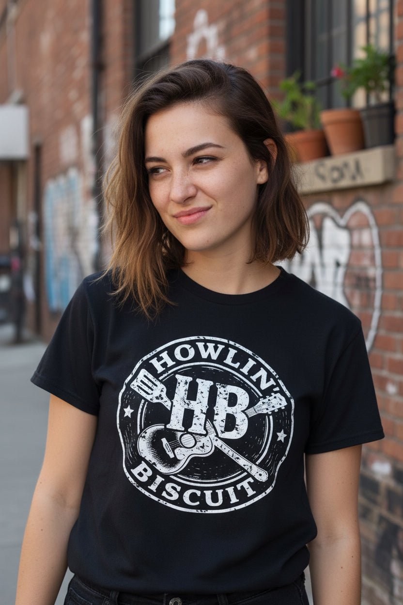 T-Shirt - Howlin Biscuit Shirt | Unisex Heavy Cotton - Gildan 5000 | Music, Retro & Vintage, Food & Drink | Rockabilly from Crypto Zoo Tees