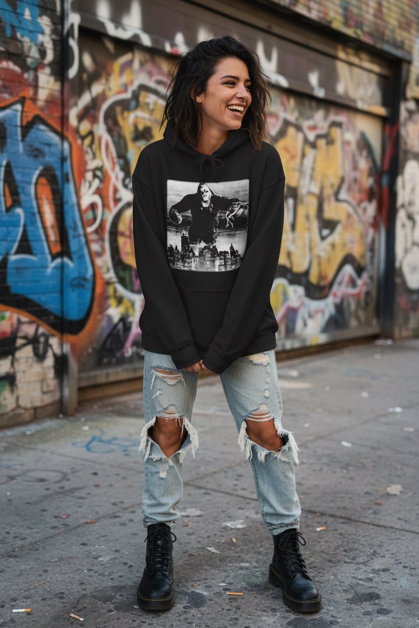 Hoodie - King Kong Hoodie | Unisex Pullover Hoodie - Gildan | Horror, Retro & Vintage | Punk from Crypto Zoo Tees