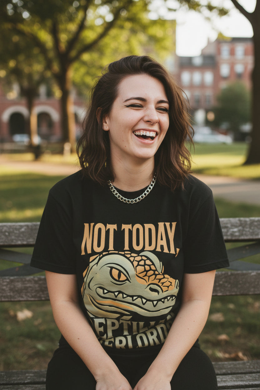 T-Shirt - not today reptilian - ladies from Crypto Zoo Tees