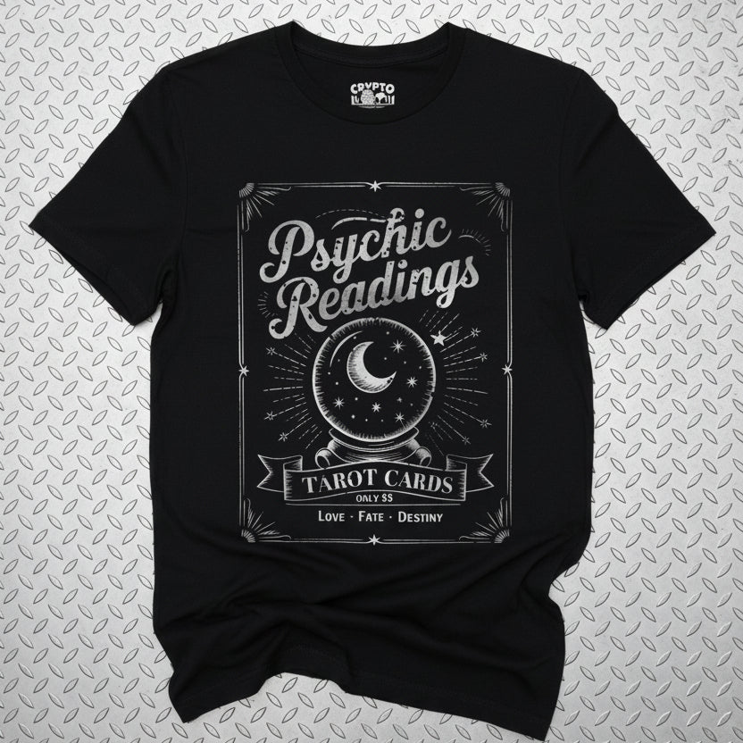 T-Shirt - Psychic Readings | Unisex T-shirt | Witchy, Paranormal | Goth, Gothic from Crypto Zoo Tees