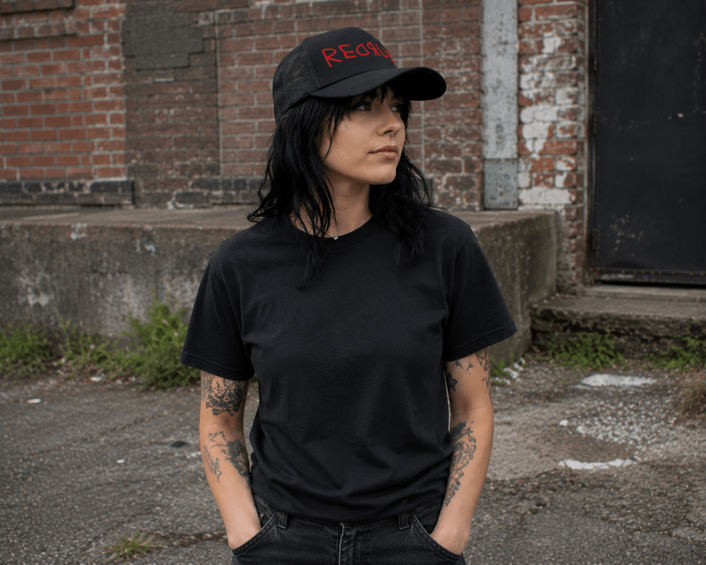 - REDRUM Trucker Hat | Horror | Goth/Gothic from SHIRT MONSTERS