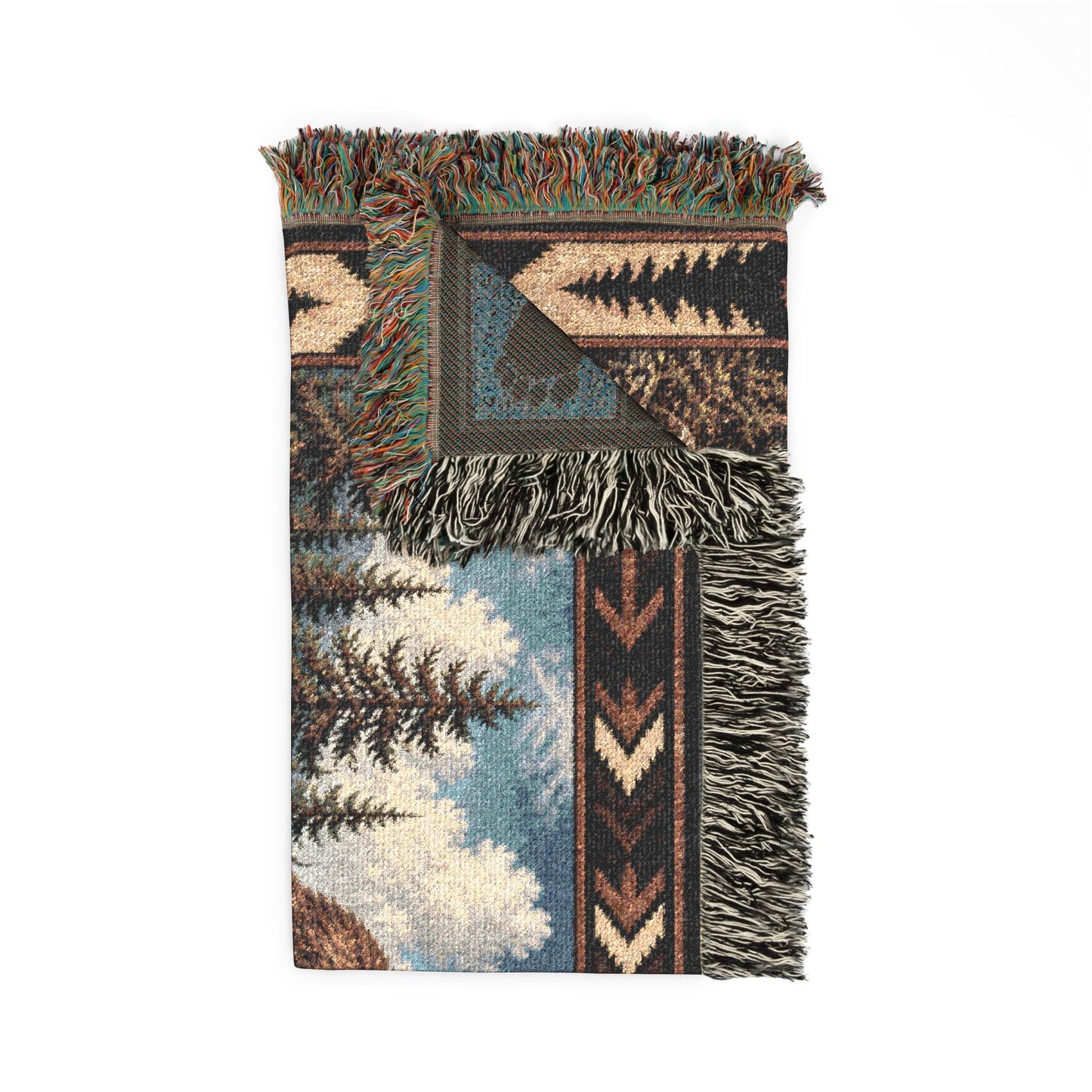 Home Decor - Rustic Bigfoot Blanket | Cabin Throw | Woven Cotton Throw | Bigfoot, Cryptids from Crypto Zoo Tees