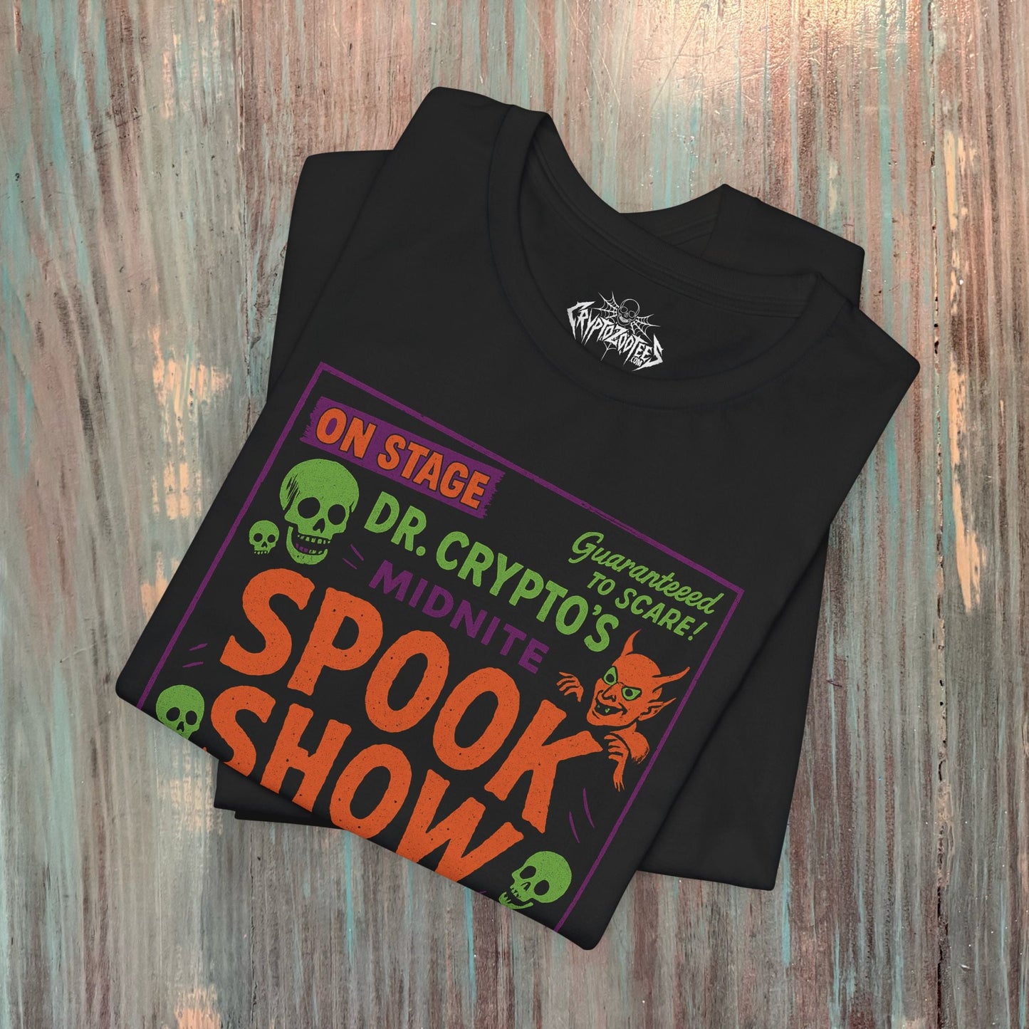 T-Shirt - Spook Show Ghost T Shirt | Light Fitted - Unisex Bella+Canvas 3001 | Ghosts & Paranormal, Halloween | Goth/Gothic from SHIRT MONSTERS
