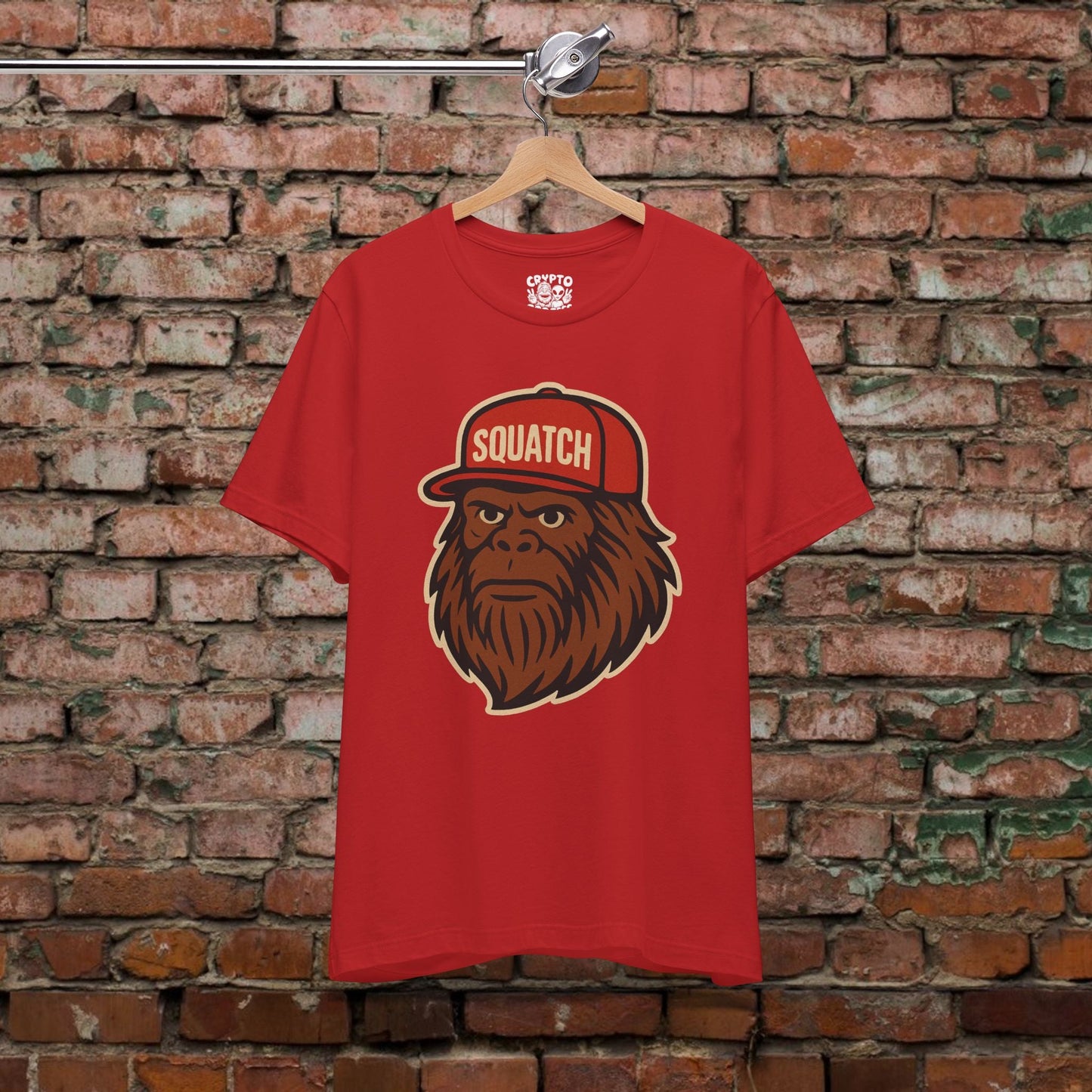 T-Shirt - Squatch Ballcap Shirt | Bella+Canvas 3001 | Bigfoot Retro from Crypto Zoo Tees