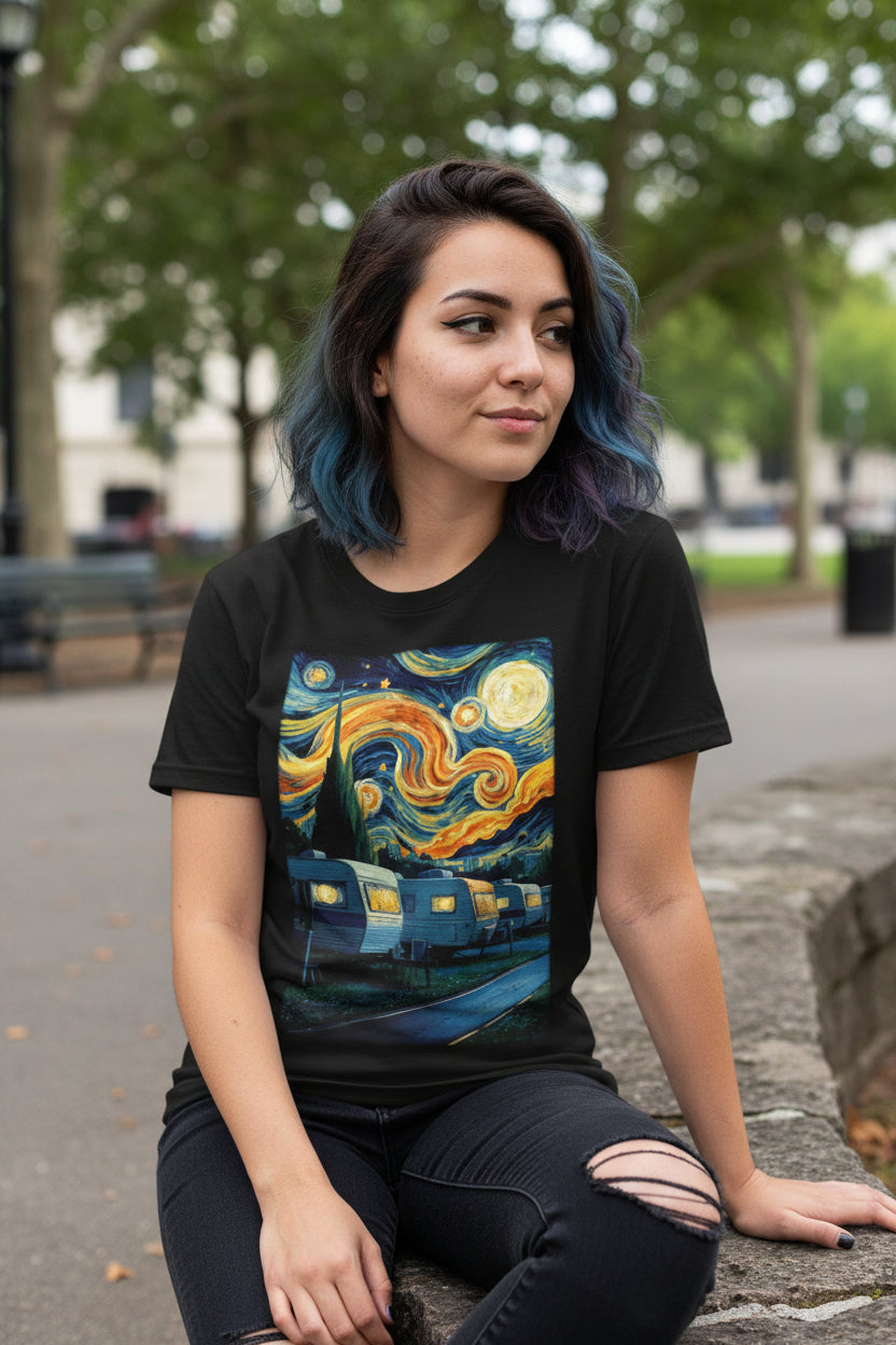 T-Shirt - vangogh trailer park ladies tee from Crypto Zoo Tees