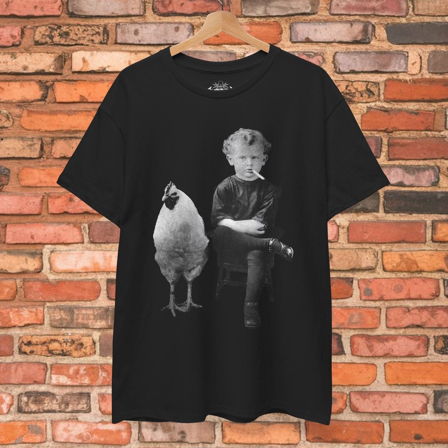 T-Shirt - Vintage Smoking Kid with Chicken T-Shirt | Retro & Vintage, Funny, Weird Punk | Pullover Hoodie from Crypto Zoo Tees