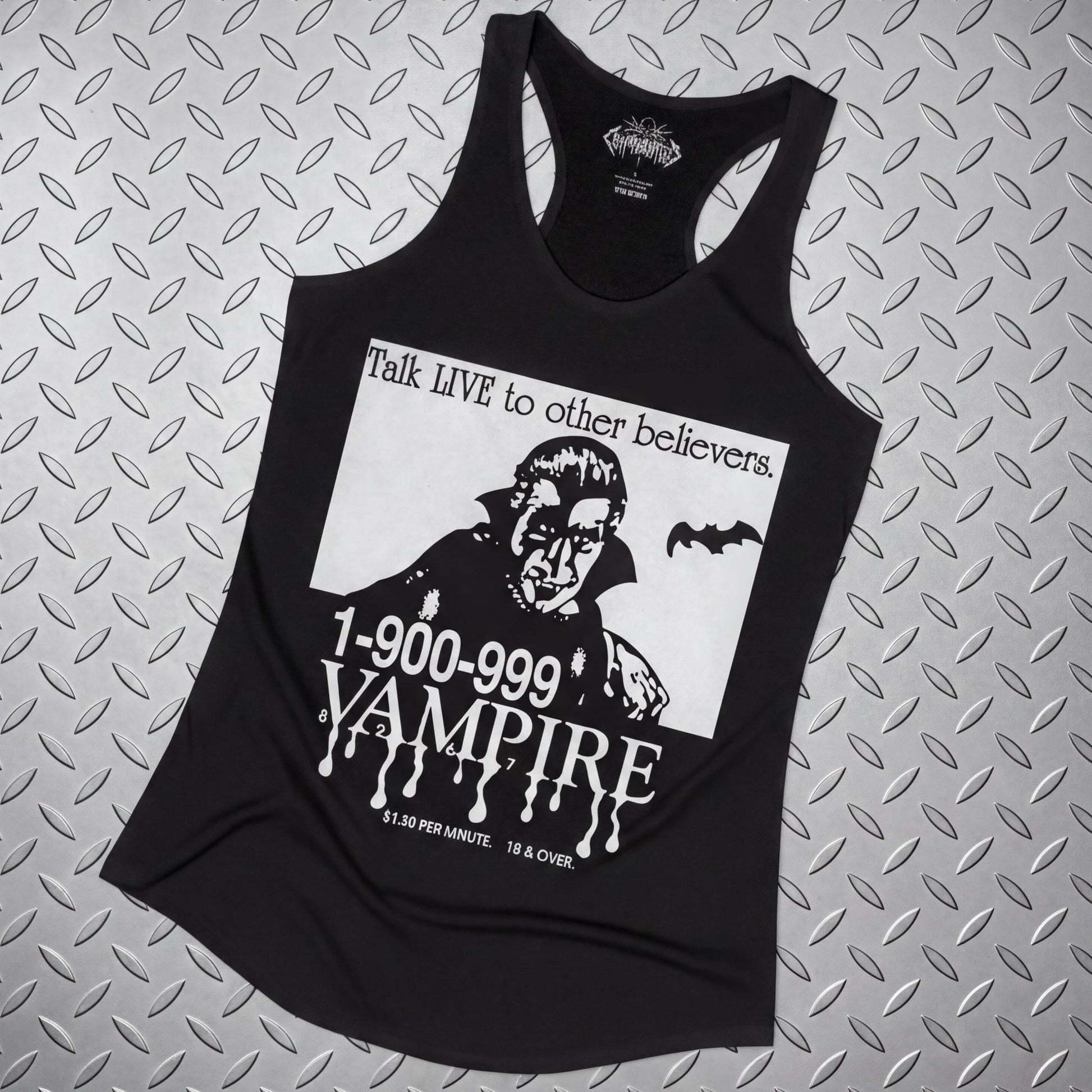 Tank Top - 1-900-Vampire | Horror, Halloween | Goth/Gothic | Ladies Racerback Tank Top from SHIRT MONSTERS