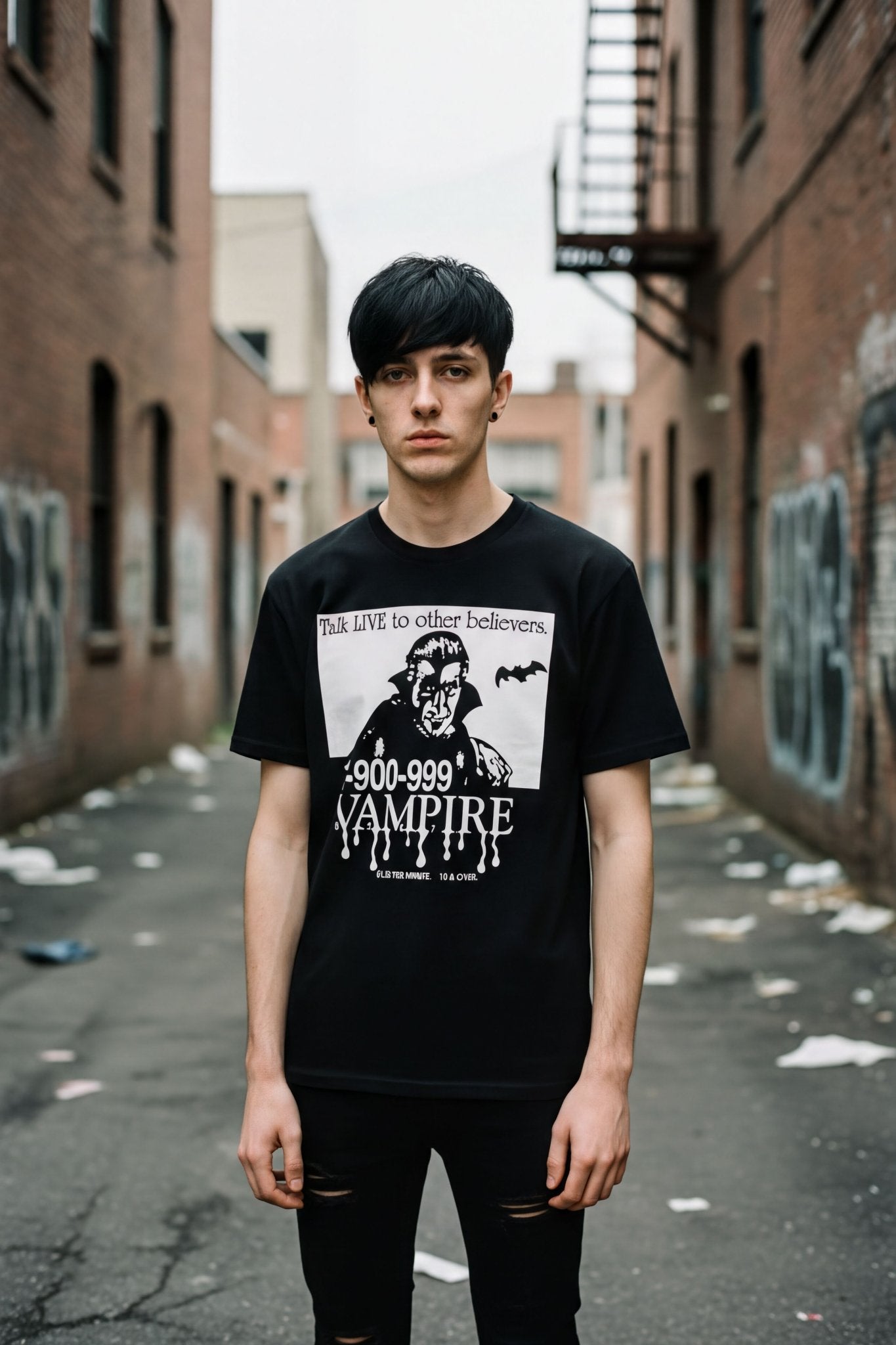 Tank Top - 1-900-Vampire | Horror, Halloween | Goth/Gothic | Long Sleeve from SHIRT MONSTERS