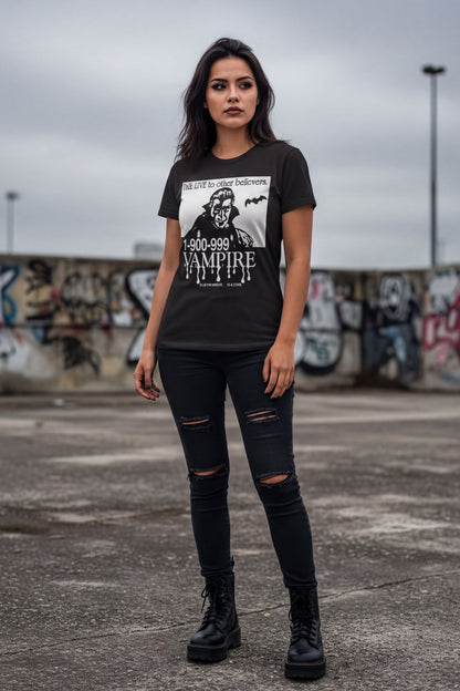 Tank Top - 1-900-Vampire | Horror, Halloween | Goth/Gothic | Long Sleeve from SHIRT MONSTERS