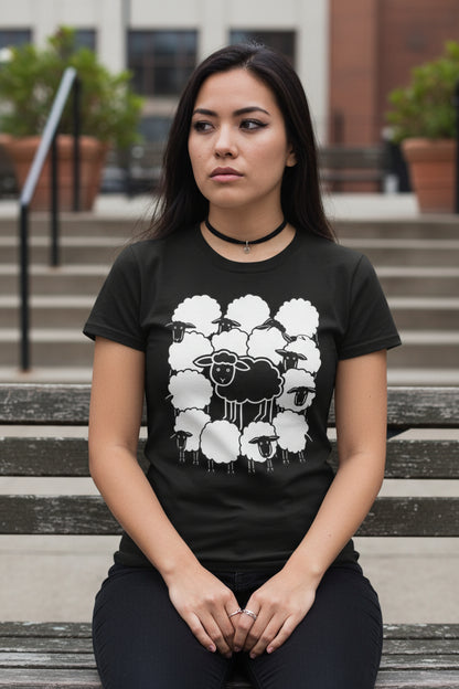 Black Sheep Shirt | Animals, Funny, Punk, Goth | Ladies Tee