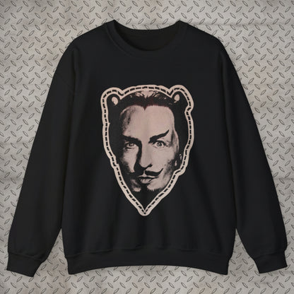 Vincent Price Cut Out Mask Shirt | Unisex Crewneck Sweatshirt - Gildan 18000 | Horror, Halloween | Goth/Gothic