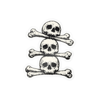 Triple Skull Sticker | Glossy Kiss Cut | Skulls & Skeletons | Goth/Gothic