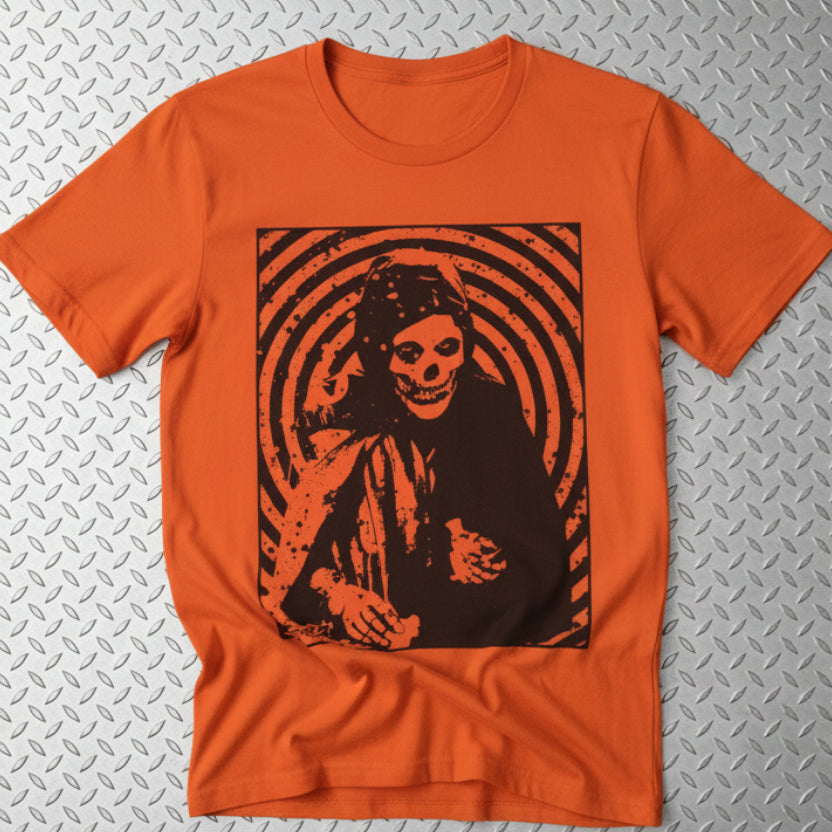 Crimson Ghost Hypnotic Shirt | Horror, Skulls & Skeletons Punk | Fitted Tee