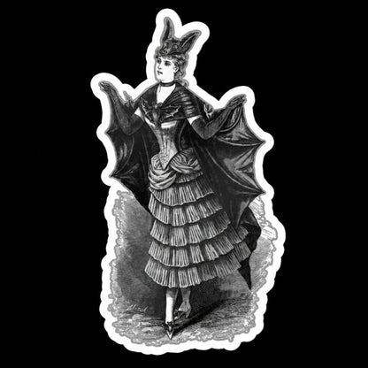 Victorian Bat Woman Sticker | Glossy Kiss Cut | Bats | Goth/Gothic