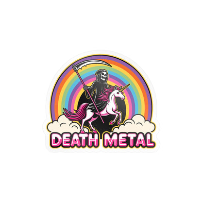 Death Metal Unicorn Sticker | Glossy Kiss Cut | Music | Metal