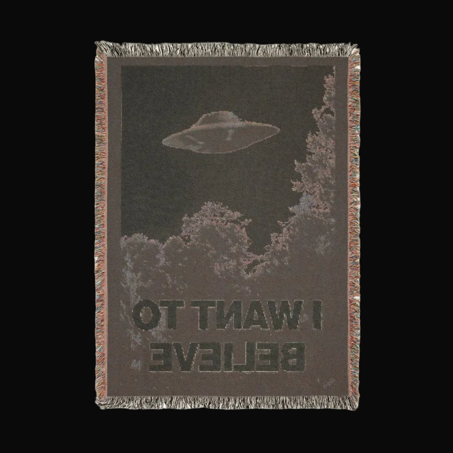 I Want to Believe UFO Blanket | Woven, Fleece, Velveteen Throw | Alien & UFO | Home Decor
