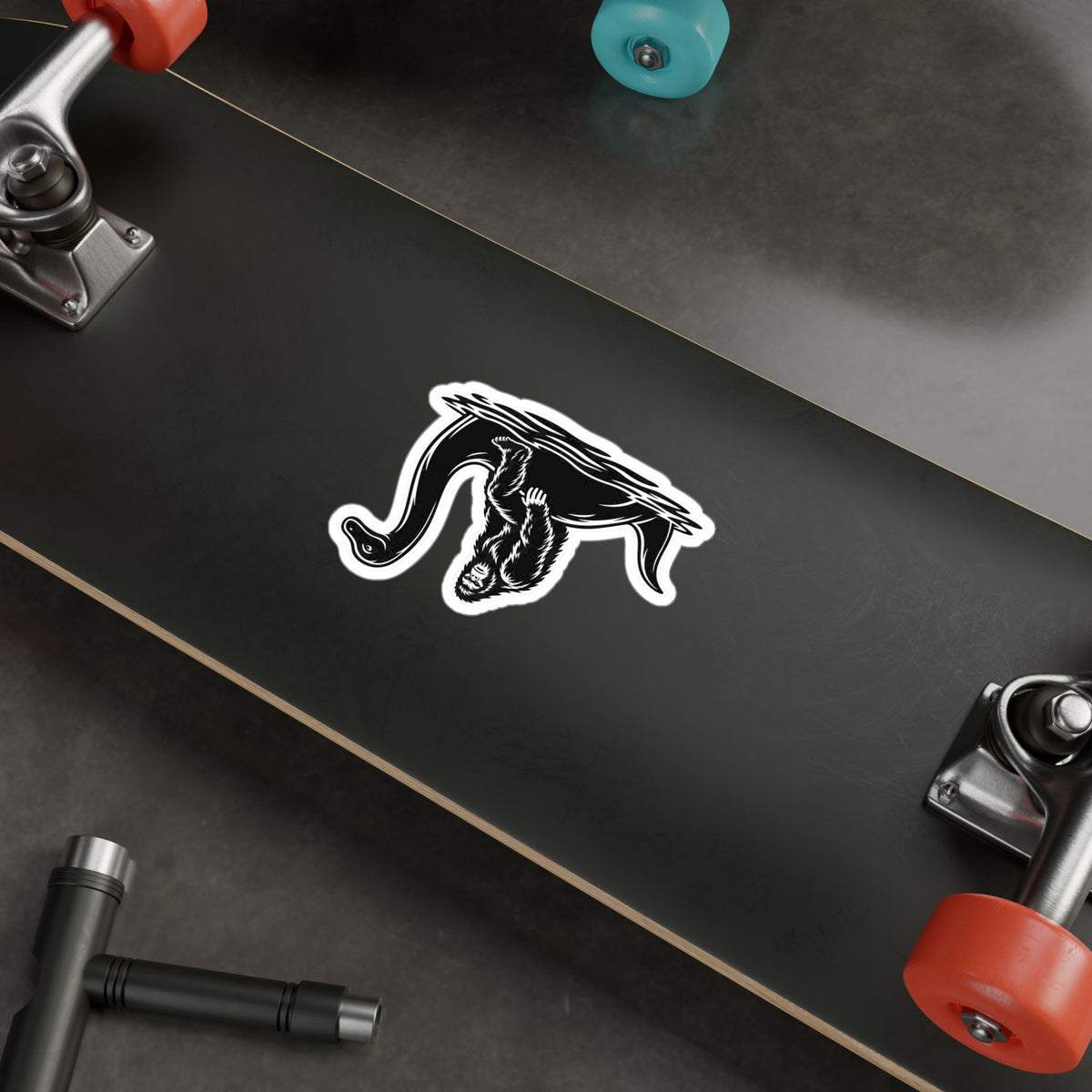 Bigfoot Riding Nessie Sticker | 4.74" x 3.65" | Cryptids