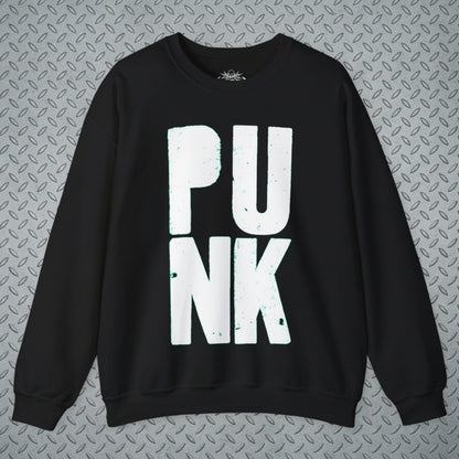 Punk Crewneck Bold Text Sweatshirt - Unisex Graphic Crew Neck Shirt | Gildan 18000