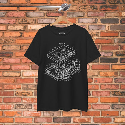 Tape Cassette Patent Diagram Shirt | Unisex Heavy Cotton - Gildan 5000 | Music, Retro & Vintage
