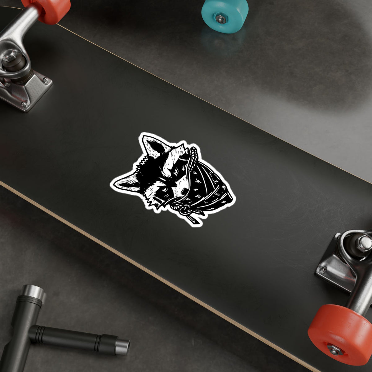 Bandit Raccoon Sticker | Glossy Kiss Cut | Animals | Punk