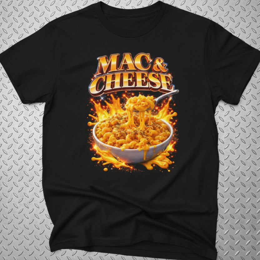 Mac And Cheese Shirt | Unisex Heavy Cotton - Gildan 5000 | Food & Drink, Funny, Retro & Vintage