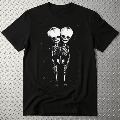 2 Headed Skeleton | Punk Goth | Skulls & Skeletons | T-Shirt