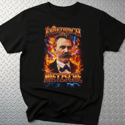 Nietzsche 90s Mall Shirt | Unisex Heavy Cotton - Gildan 5000 | Thinkers, Retro & Vintage, Funny