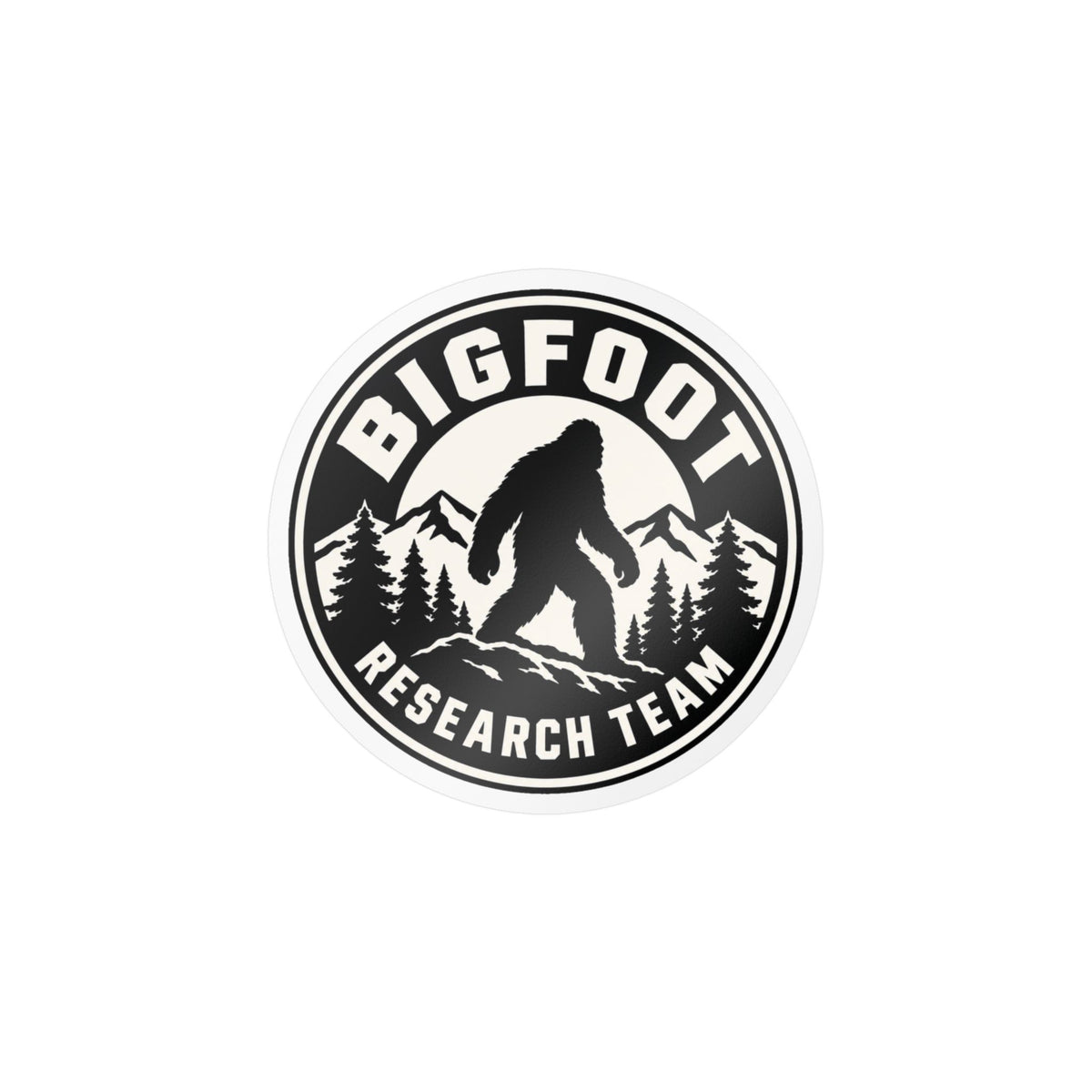 Bigfoot Research Team Sticker | 3.5" Round | Sasquatch Cryptid
