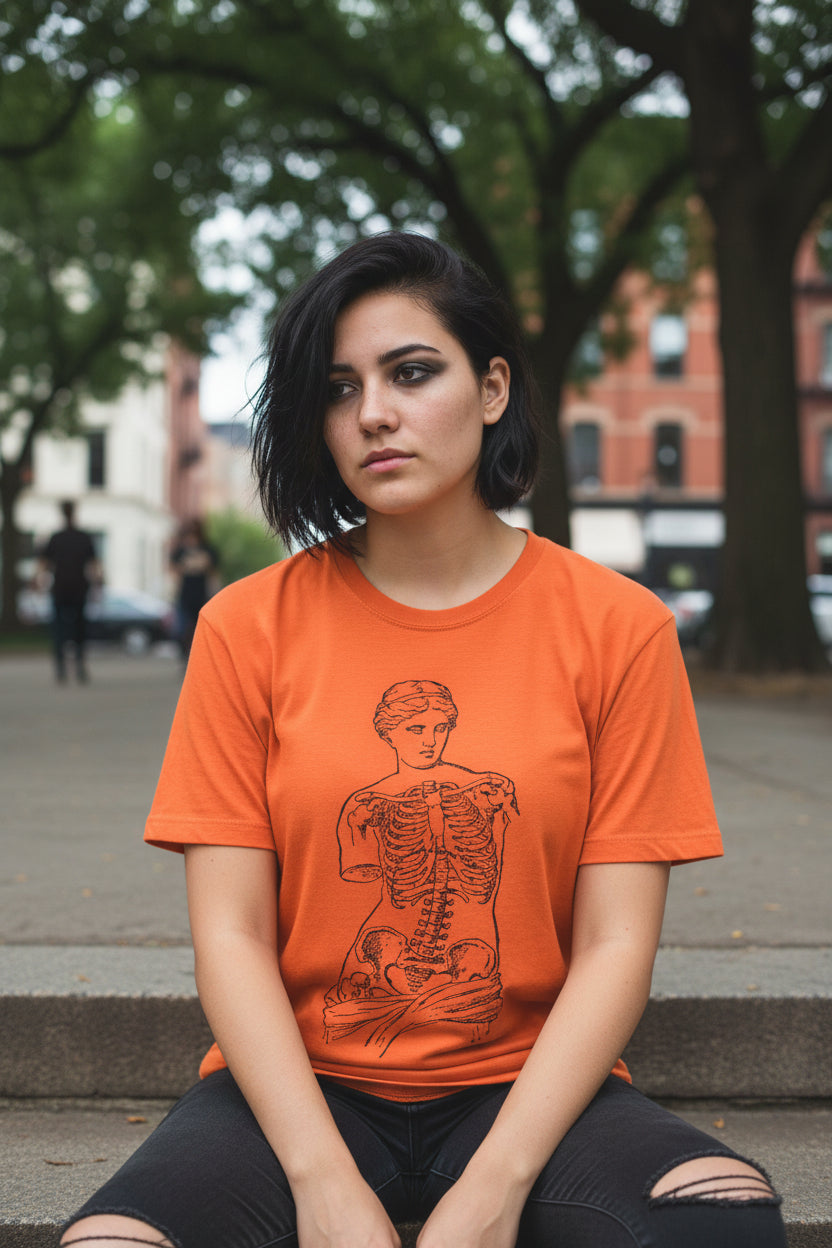 Anatomical Venus Shirt | Art & Artists, Skulls & Skeletons | Light Fitted - Unisex Bella+Canvas 3001 | Goth/Gothic