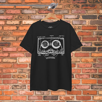 Cassette Tape Diagram Shirt | Unisex Heavy Cotton - Gildan 5000 | Music, Retro & Vintage