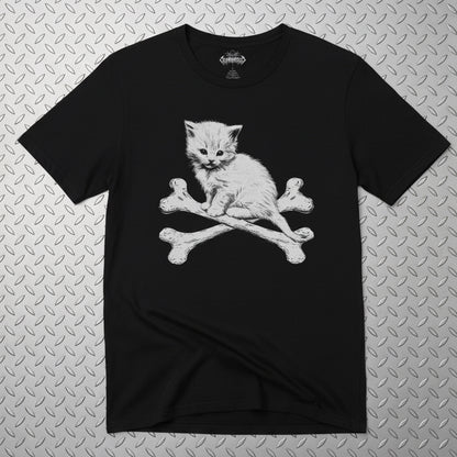 Kitten & Crossbones Shirt | Animals Cats | Goth/Gothic | Crewneck Sweatshirt