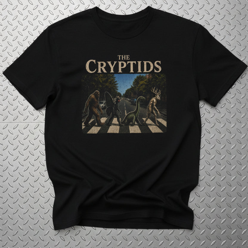 Cryptids Abbey Road Shirt | Unisex Heavy Cotton Gildan 5000 | Cryptids, Bigfoot, Mothman | Retro & Vintage