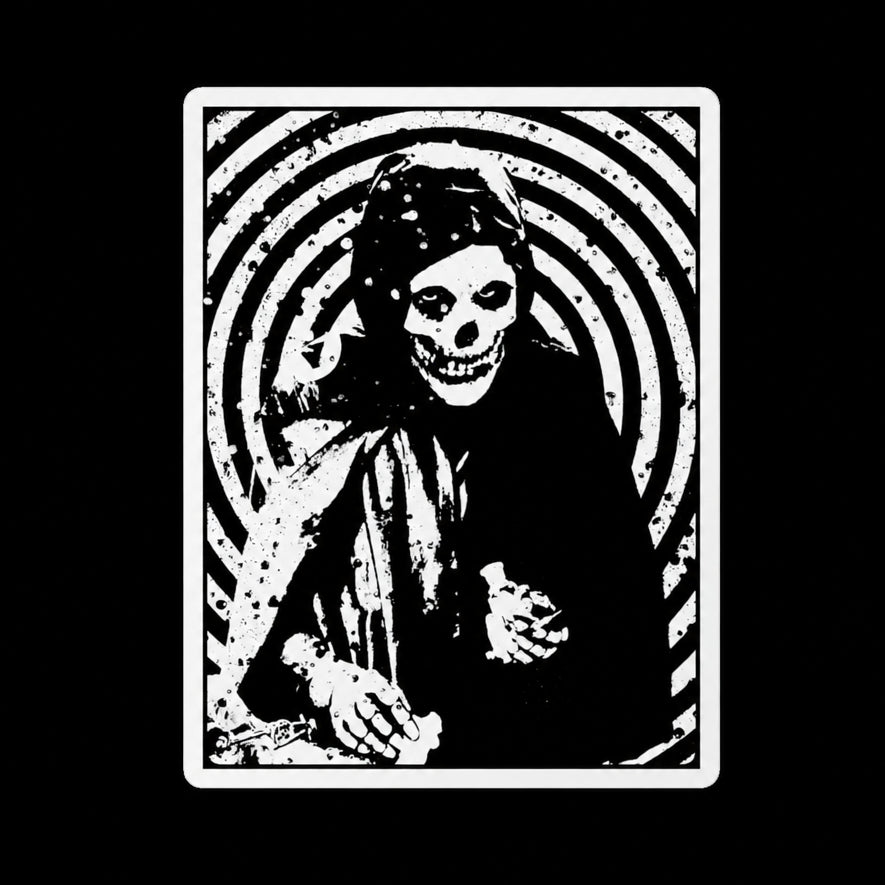 Crimson Ghost Fiend Skull Sticker | Glossy Kiss Cut | Horror | Punk