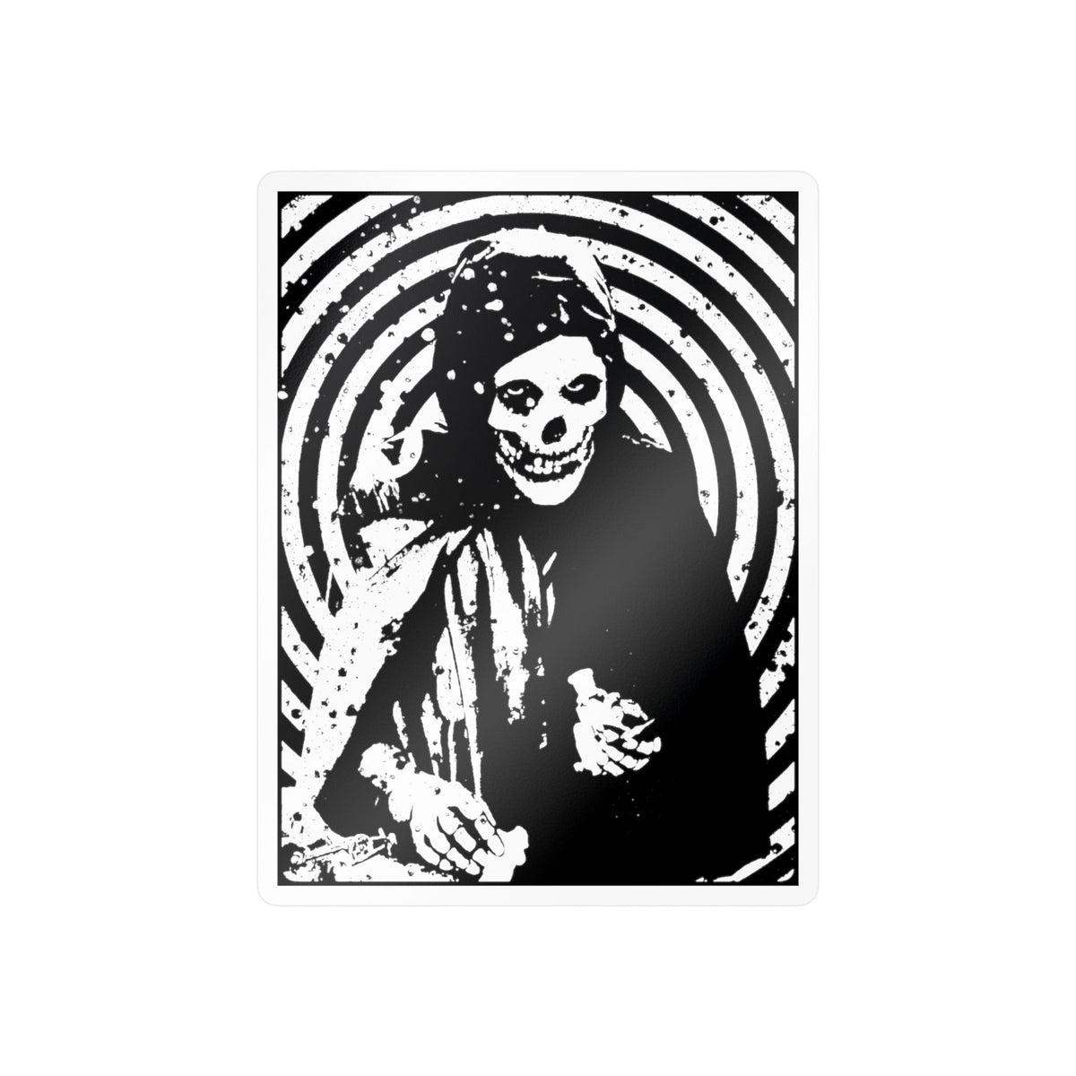 Crimson Ghost Fiend Skull Sticker | Glossy Kiss Cut | Horror | Punk