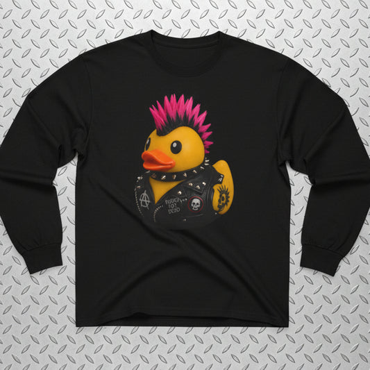 Punk Rubber Duck Shirt | Unisex Long Sleeve Tee - Guldan 2400 | Animals, Funny | Punk