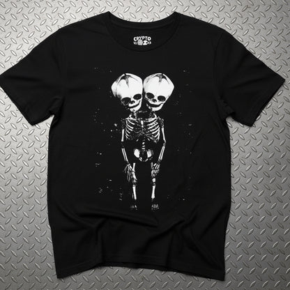 T-Shirt - 2 Headed Skeleton | Punk Goth | Bella + Canvas Unisex T-shirt from Crypto Zoo Tees