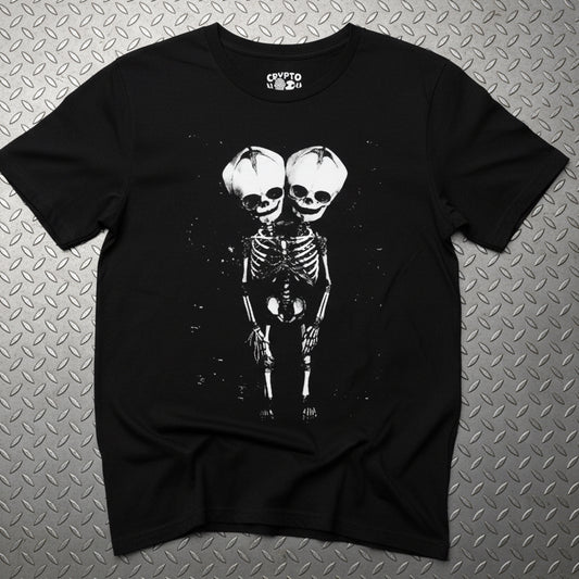 T-Shirt - 2 Headed Skeleton | Punk Goth | Bella + Canvas Unisex T-shirt from Crypto Zoo Tees